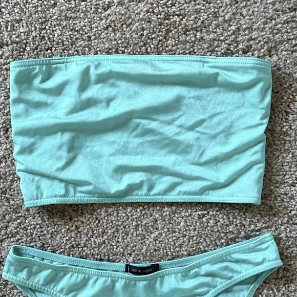 PLT Bandea Bikini and High Waisted Bottoms Turquoise - Picture 3 of 5